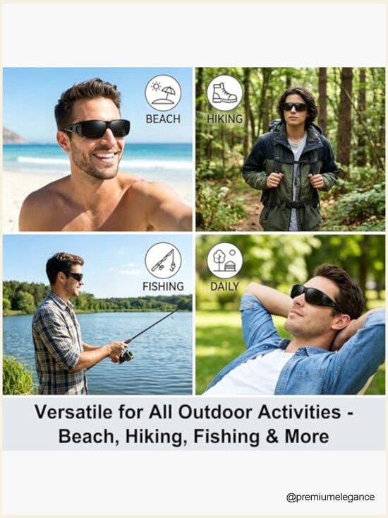 Fit Over Glasses Sunglasses with UV400 Protection, Polarized Wrap-Around Unisex main image 5